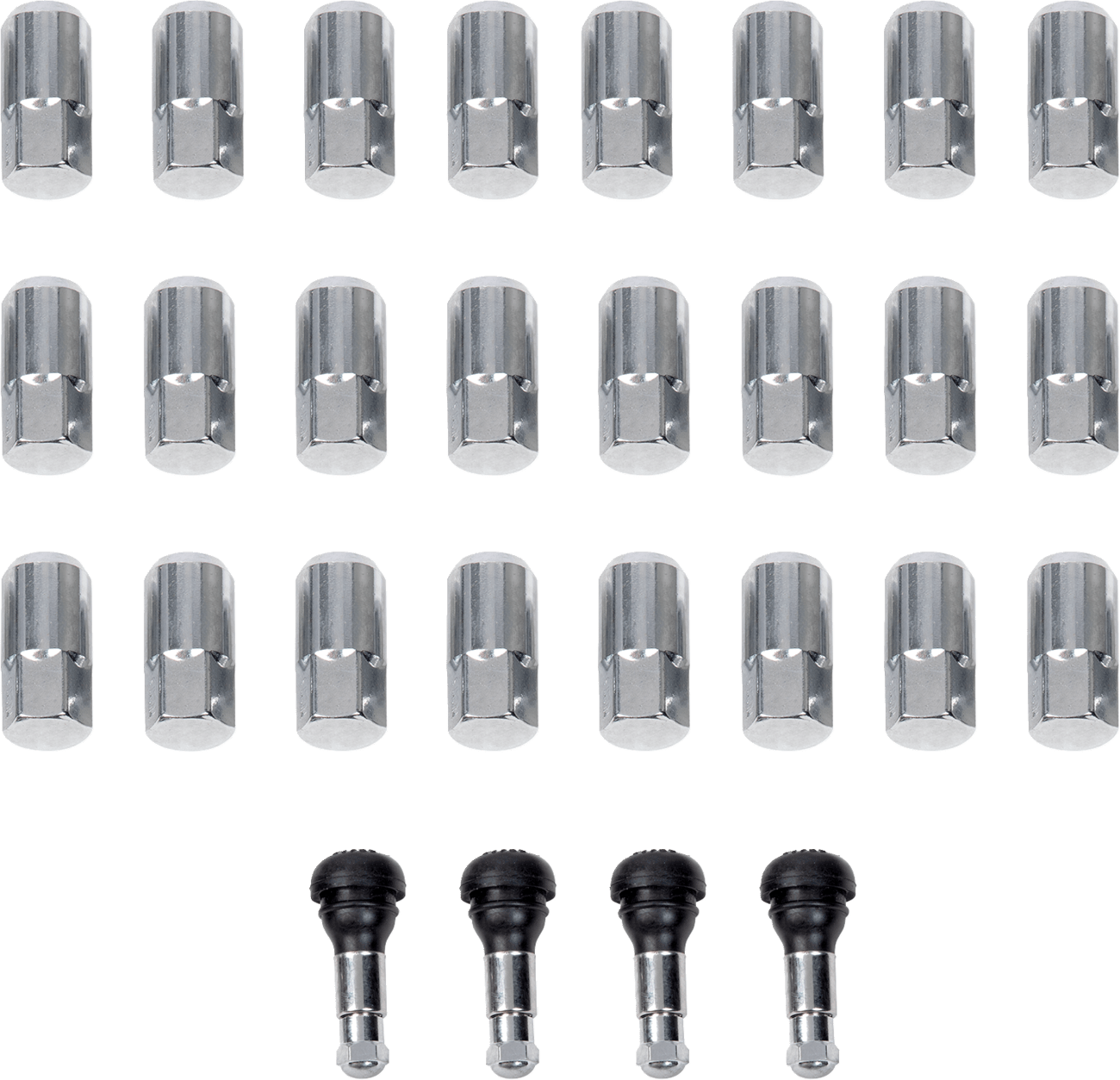 MOOSE OFFROAD Lug Nuts with Valve Stems - 12 mm x 1.50 Chrome Tapered (24 Pack) SP300MO207-24 - Kelly Motorsports