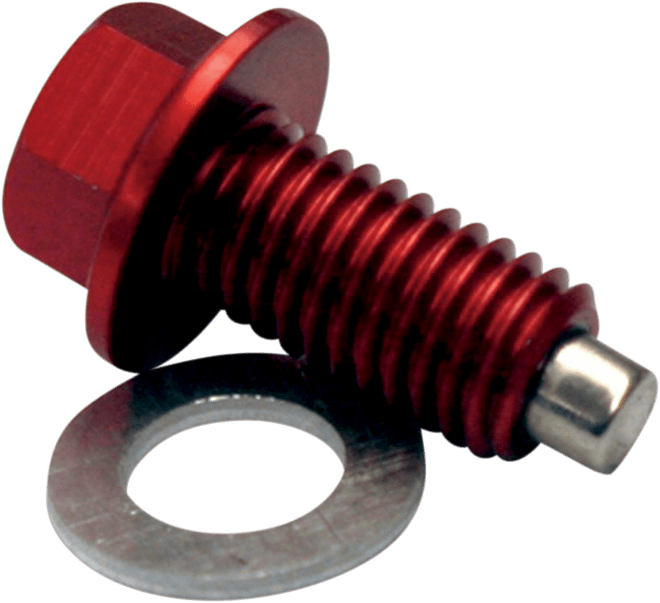 MOOSE OFFROAD Magnetic Drain Plug for Kawasaki DP120 - Red - Kelly Motorsports