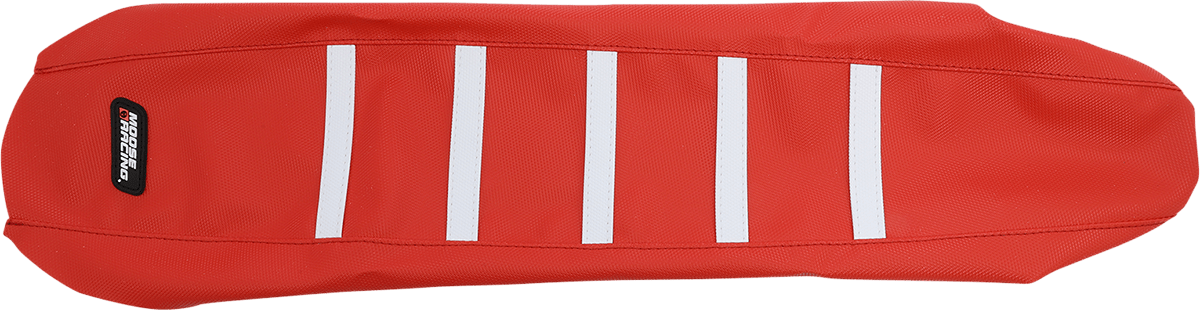 Moose Offroad Ribbed Seat Cover for Gas Gas EC/EX/MC 2021-2023, Red with White Ribs, Part GAS21-331 - Kelly Motorsports