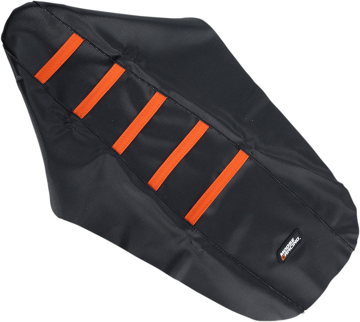 MOOSE OFFROAD Ribbed Seat Cover for KTM 2003-2007 – Black with Orange Ribs, Part Number KTM25003-336RT - Kelly Motorsports