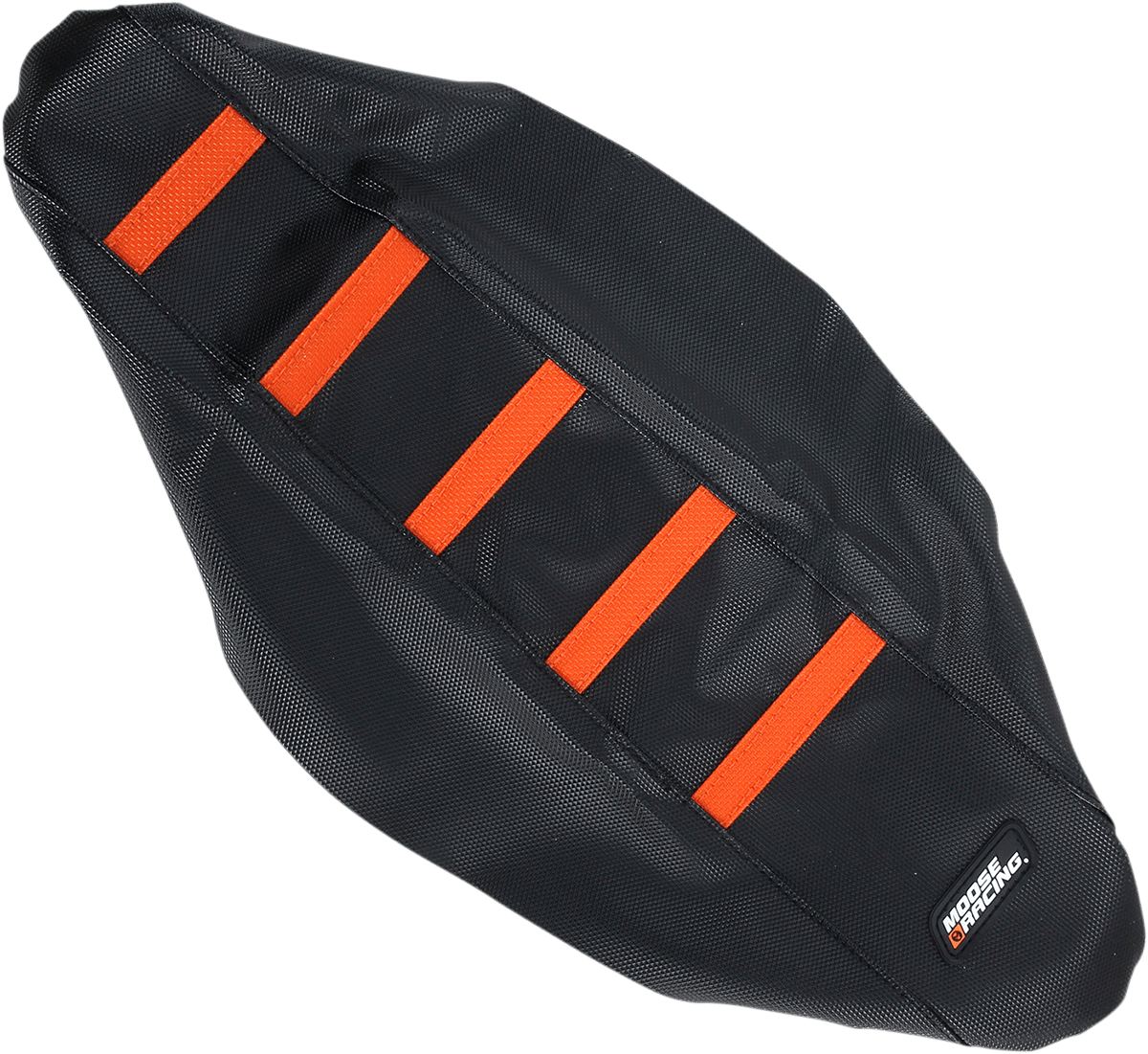 MOOSE OFFROAD Ribbed Seat Cover for KTM 85 (2013-2017) – Black with Orange Ribs, Part Number KTM8513-336RT - Kelly Motorsports