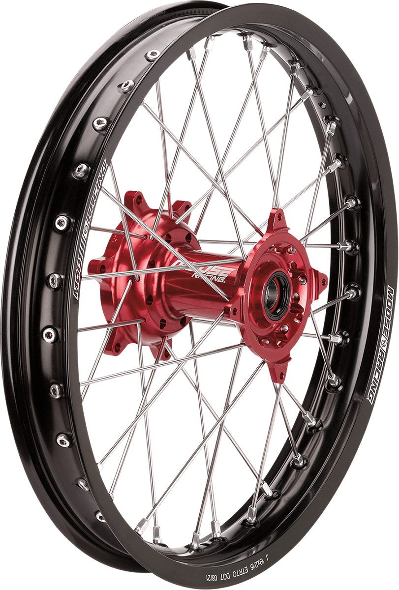 Moose Offroad SX-1 Rear Wheel Assembly for Honda CR/CRF - 18x2.15 Black Wheel with Red Hub, Part HR13-21518-BKRD - Kelly Motorsports
