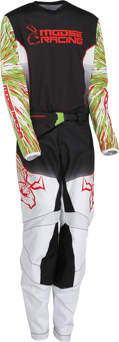 Moose Offroad Youth Agroid Pants - Green/Red/Black, US 24 - Part 2903-2276 - Kelly Motorsports