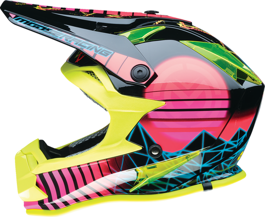 MOOSE Offroad Youth F.I. Helmet Vaporwave with MIPS® Technology - Black, Pink & Yellow, Medium (Part 0111-1615) - Kelly Motorsports