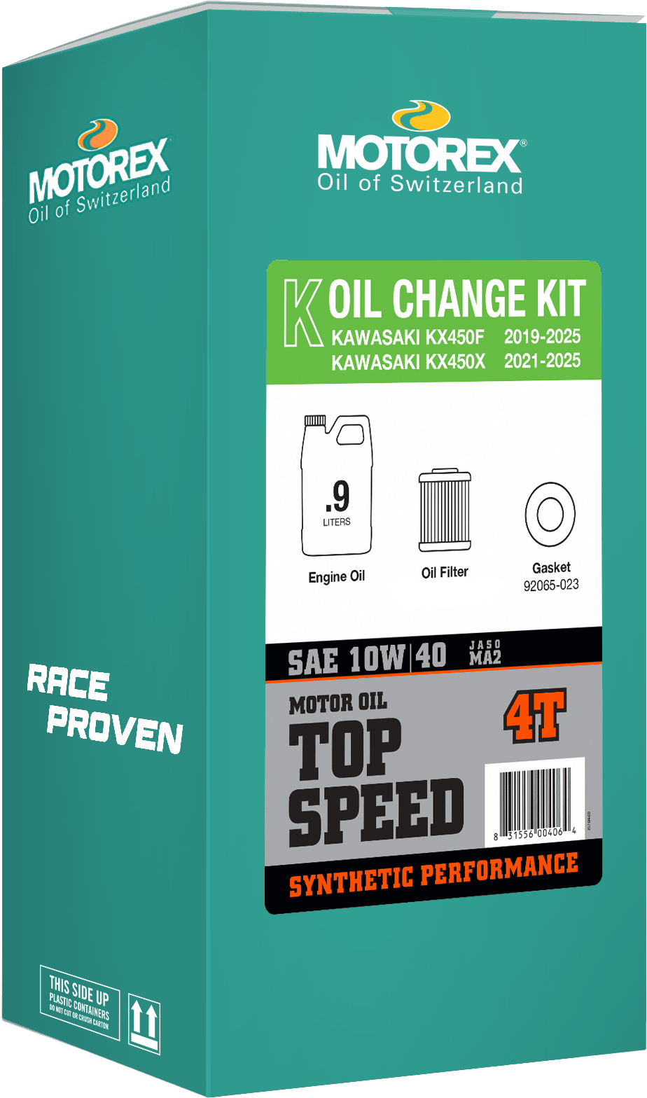 Motorex Top Speed Oil Change Kit 0.90l 10w/40 2019-26 Kawasaki KX450F - Kelly Motorsports