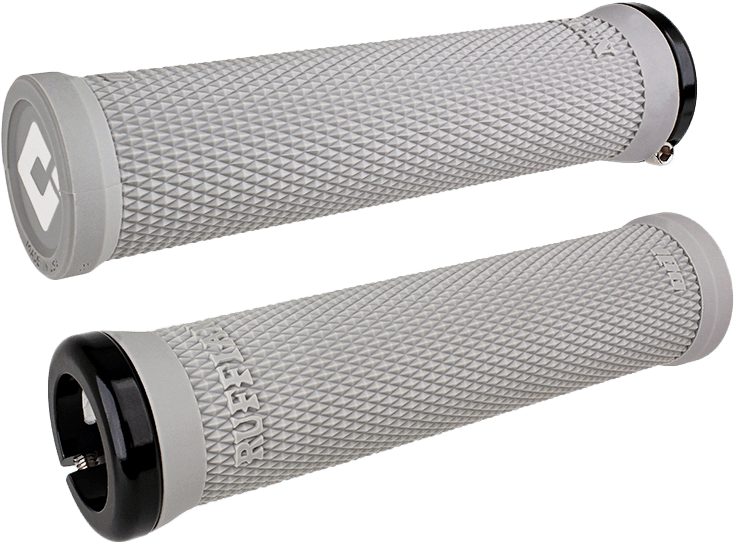 ODI Ruffian V2.1 Grips 135mm Grey/Black with Steel Screws - Legendary Diamondized Pattern for Optimal Control - Kelly Motorsports