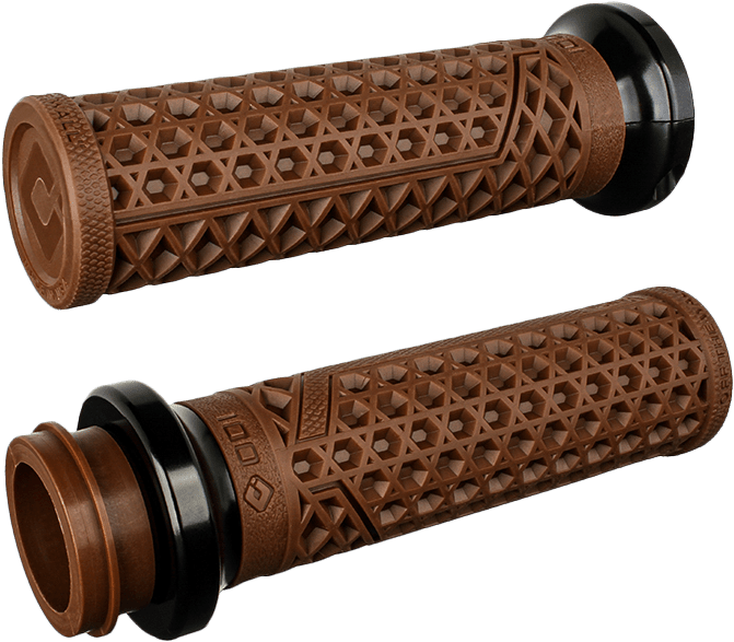 ODI Vans Signature Cable 1" Brown/Black V-Twin Lock-On Grip System - Kelly Motorsports