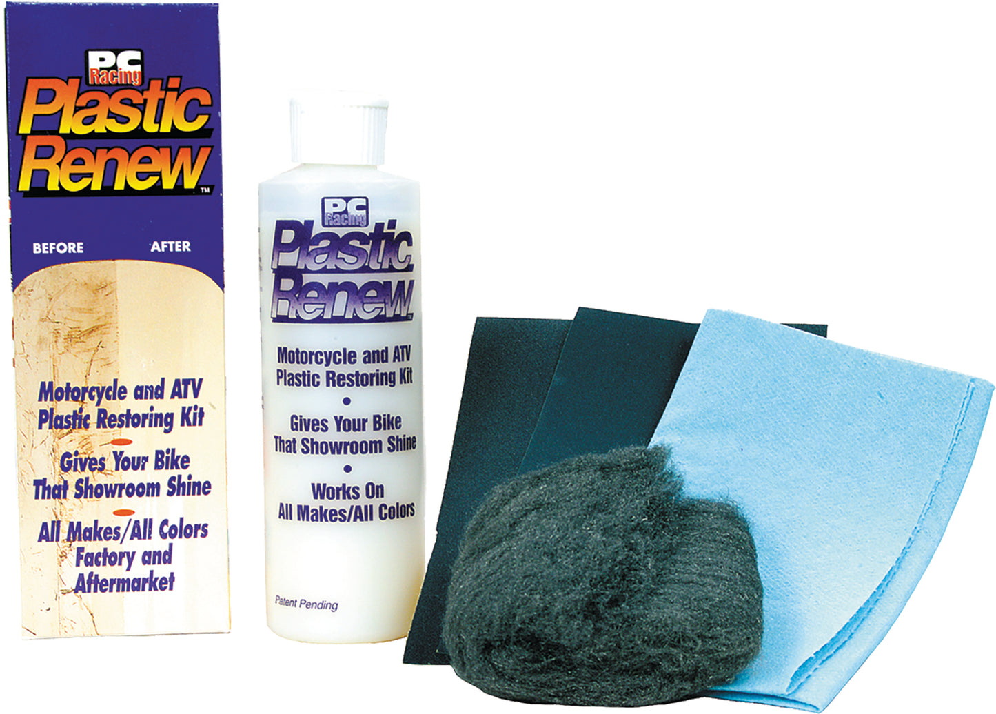 PCRACING Plastic Renew Restoring Kit 8oz - Restores Color and Shine to Faded Plastic Surfaces - Kelly Motorsports