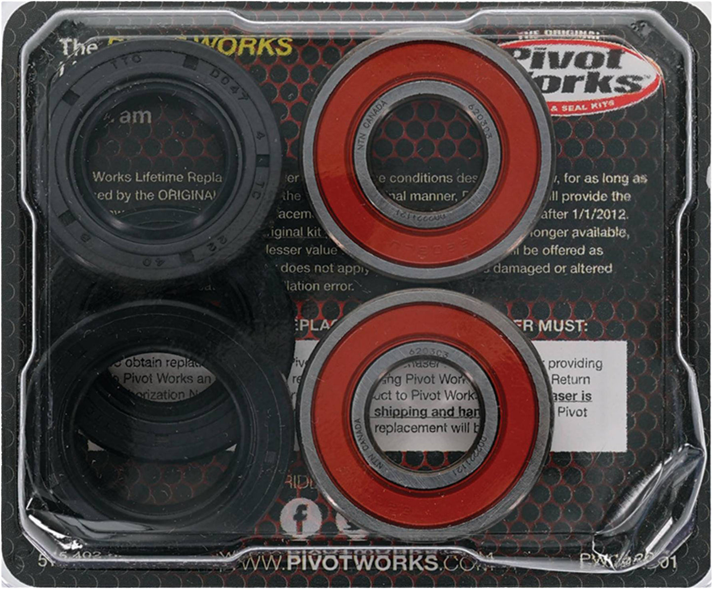 Pivot Works Wheel Bearing Kit Premium for Kawasaki KLF110, KLF185 & Suzuki Lt - F160 QuadRunner - Kelly Motorsports