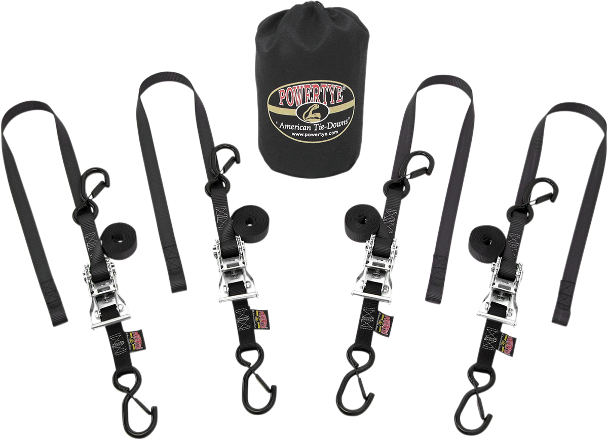PowerTye MFG. 1 - Inch Trailer Kit Strap (TRAILERKIT - 72) with Ratchet Tie - Downs and Storage Bag - Kelly Motorsports
