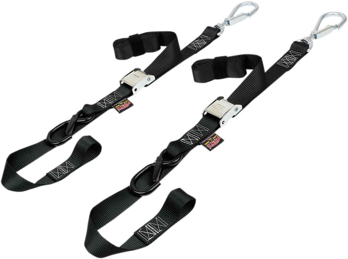 POWERTYE MFG. Cam Tie - Down Straps 1.5 inch Black with Storage Bag (Part Number 29622 - SB) - Kelly Motorsports