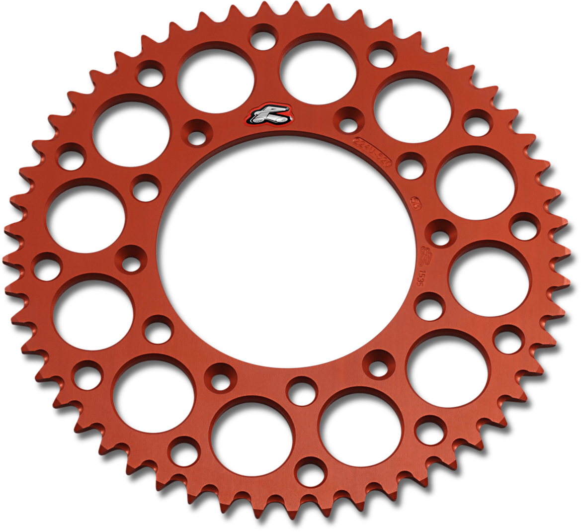 RENTHAL 224U-520-53GPOR Rear Sprocket - Aluminum - 53 Tooth - Orange - Kelly Motorsports