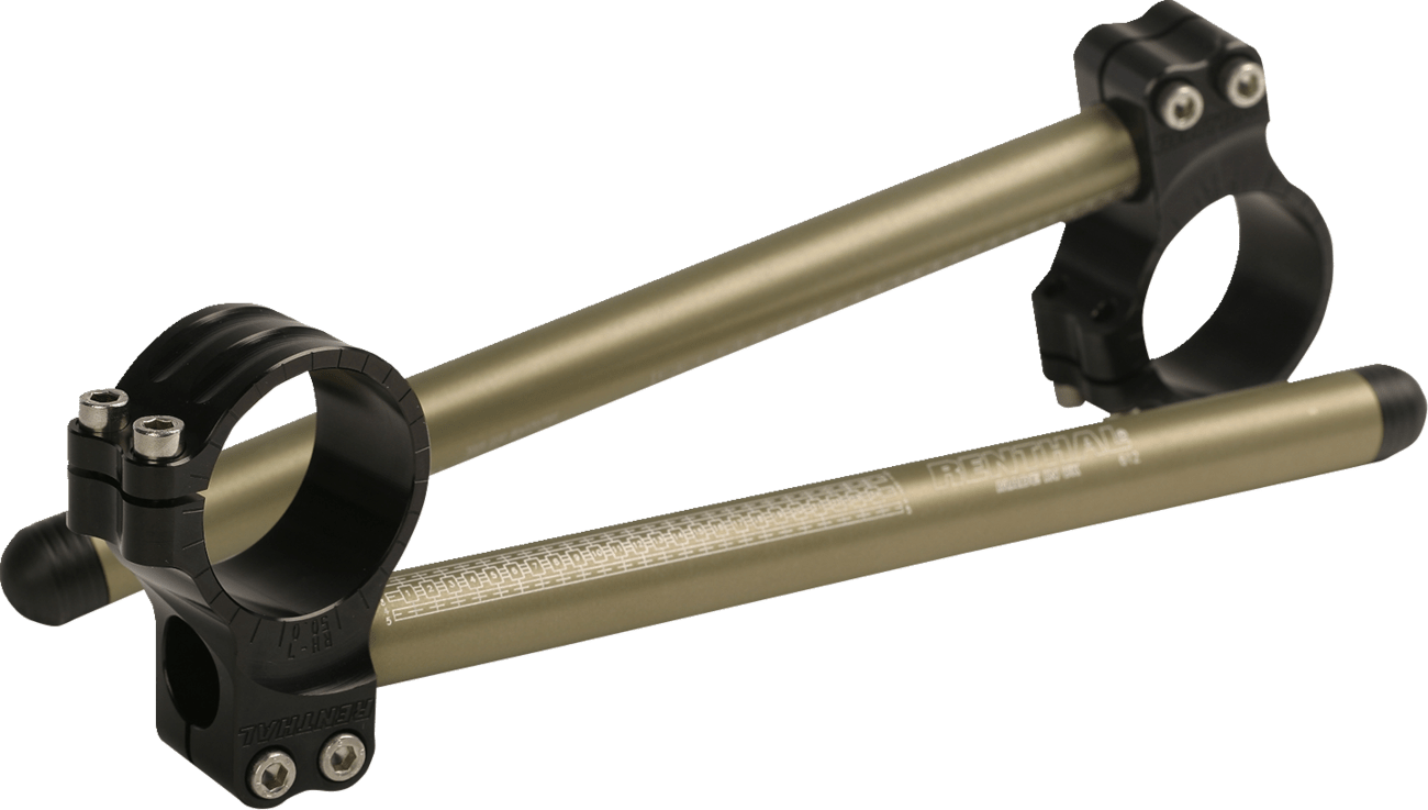 RENTHAL CL100 Replacement Clip-On Handlebar - 50 mm - Black Aluminum for Racing Motorcycles - Kelly Motorsports