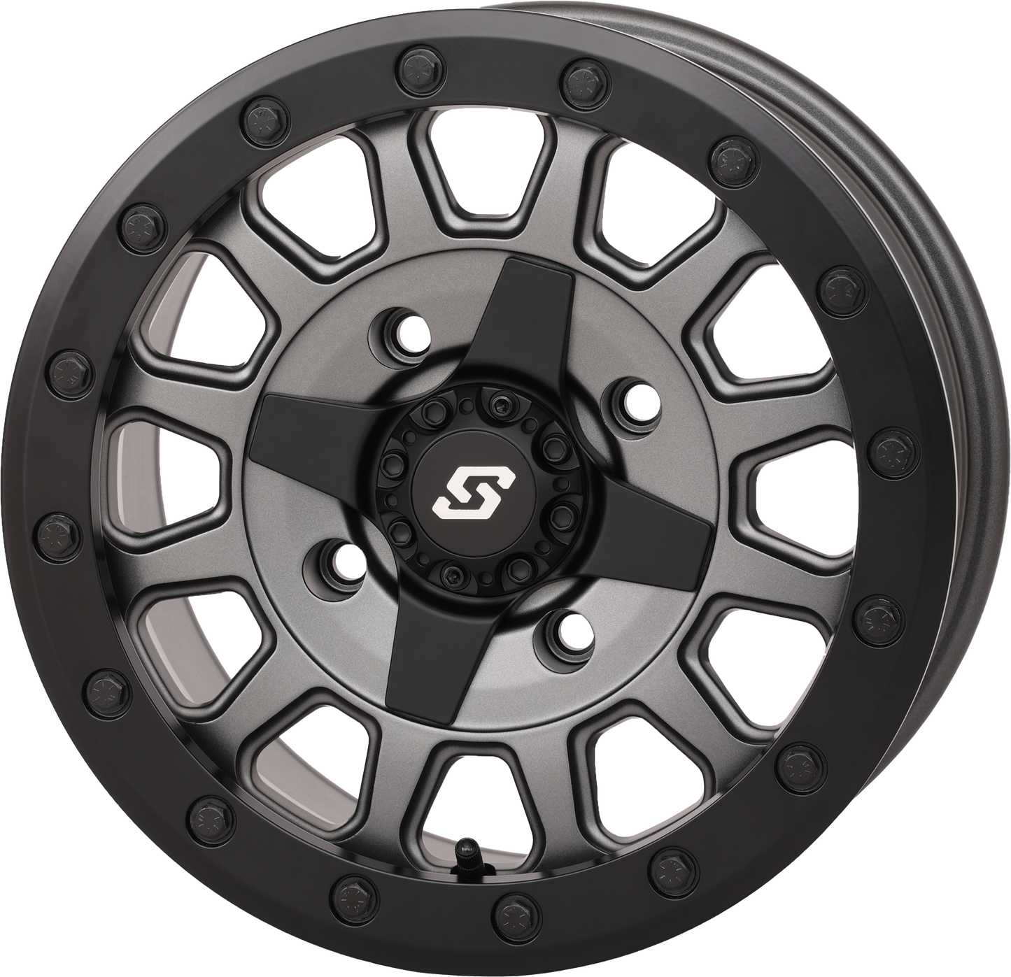 Sedona Adapt DD Wheel 14x7 Matte Gunmetal Grey - Dual - Drilled Beadlock for ATV/UTV - Kelly Motorsports