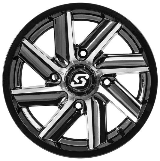 Sedona Chopper Wheel 14x7 - 4/110 Bolt Pattern - Black Machined Finish - Kelly Motorsports