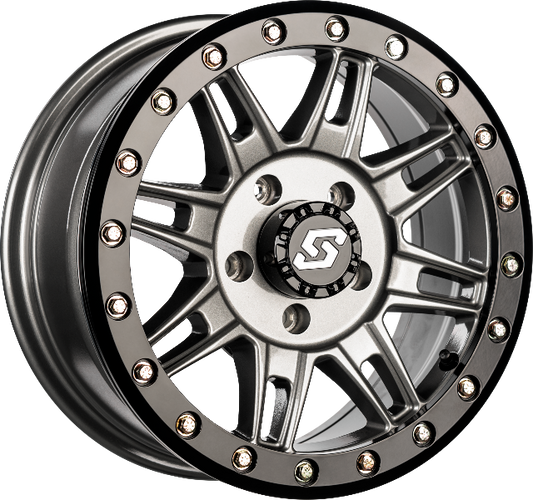 Sedona Clutch Beadlock Wheel 14x7 with 4/156 Bolt Pattern - Gunmetal/Black - Kelly Motorsports