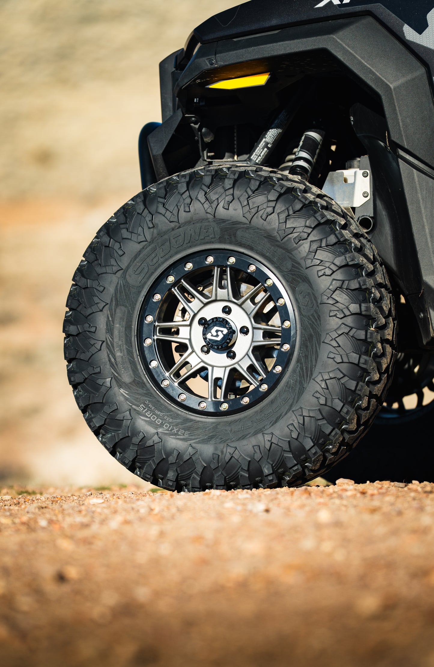 Sedona Clutch Beadlock Wheel 14x7 with 4/156 Bolt Pattern - Gunmetal/Black - Kelly Motorsports