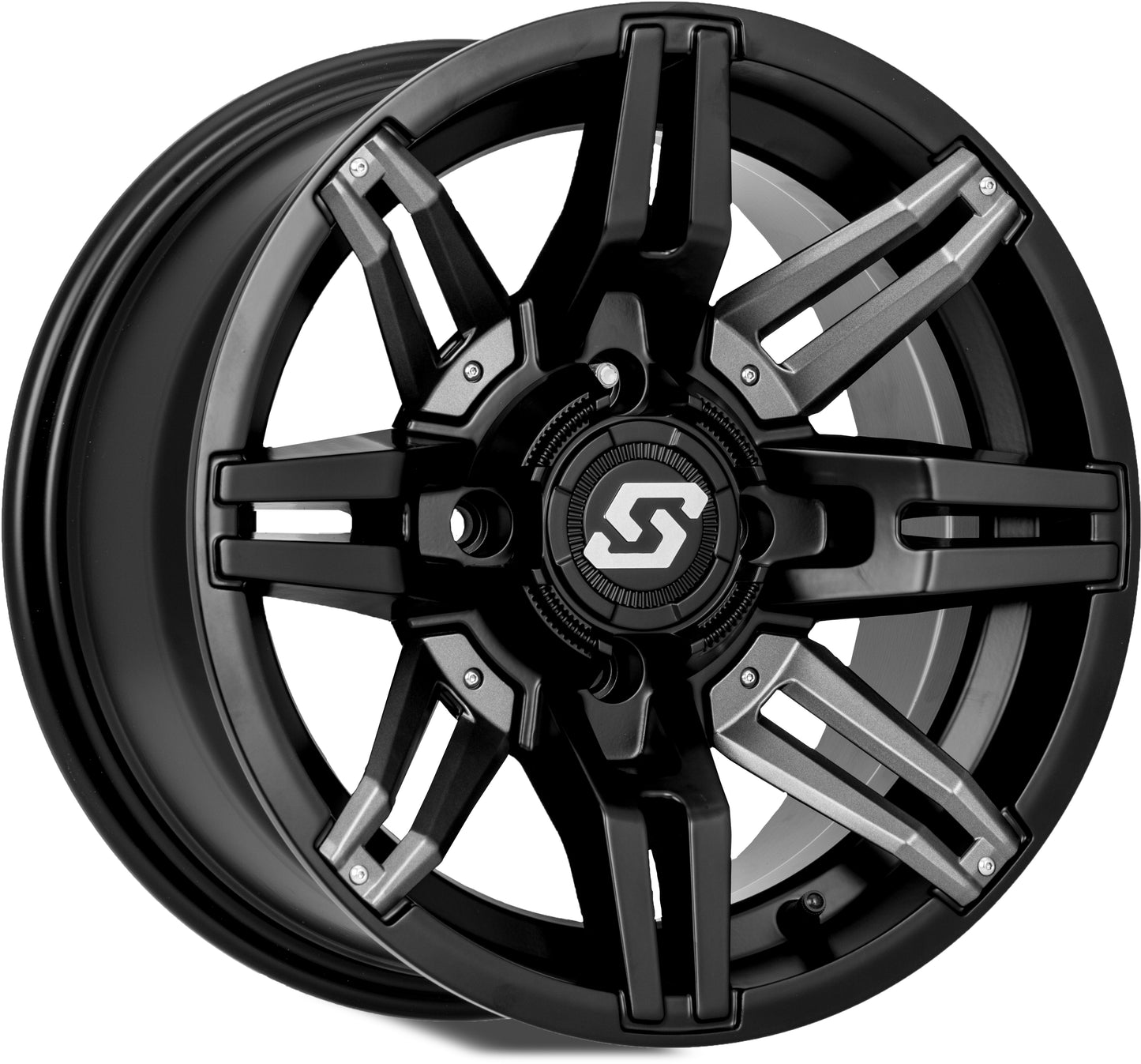 Sedona Rukus Wheel 14x7 4/137 5+2 Black/Gunmetal with Interchangeable Color Inserts - Part A83B - GY - 47037 - 52S - Kelly Motorsports