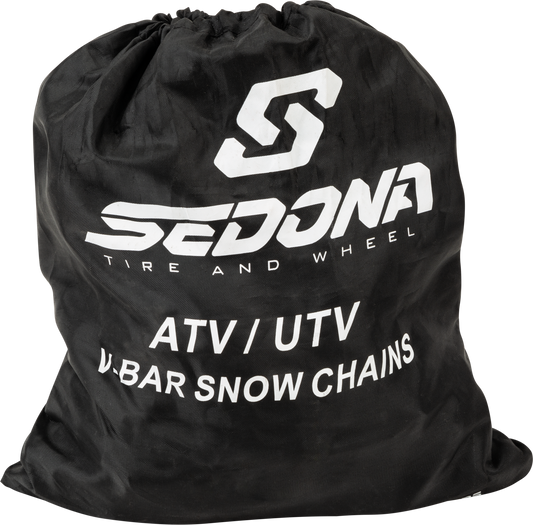 Sedona V Bar ATV/UTV Tire Snow Chains B 9" with Ultra - Traction V - Bar Cleats - Kelly Motorsports