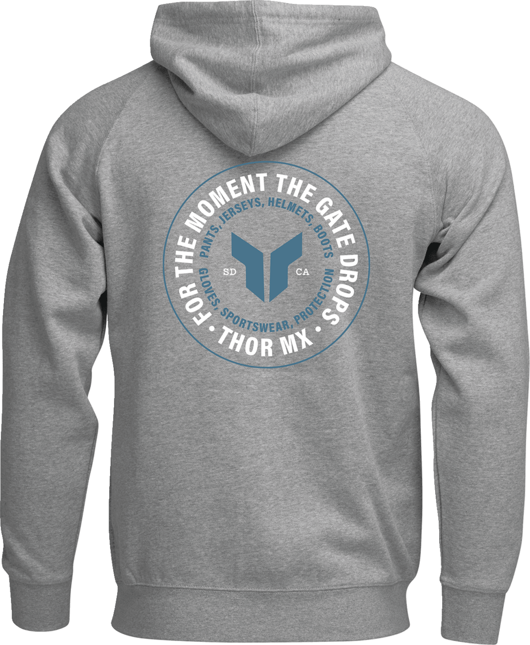 THOR Badge Zip-Up Hoodie - Heather Gray, Part Number 3050-7023 - Kelly Motorsports