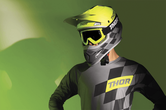 THOR Combat Goggle Racer Flo Acid/Black with Clear Lens (Part No. 2601-2706) - Kelly Motorsports