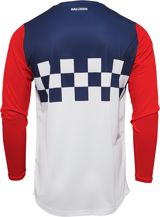 THOR Hallman Differ Cheq Jersey 3XL White/Red/Blue (Part No. 2910-6607) - Kelly Motorsports