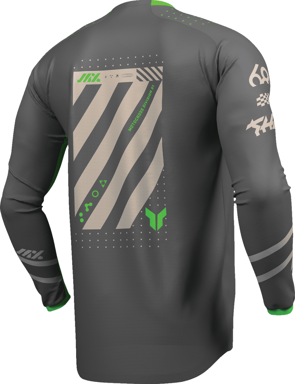 THOR Launchmode Futura Jersey - Charcoal and Green, Large - Part Number 2910-8420 - Kelly Motorsports