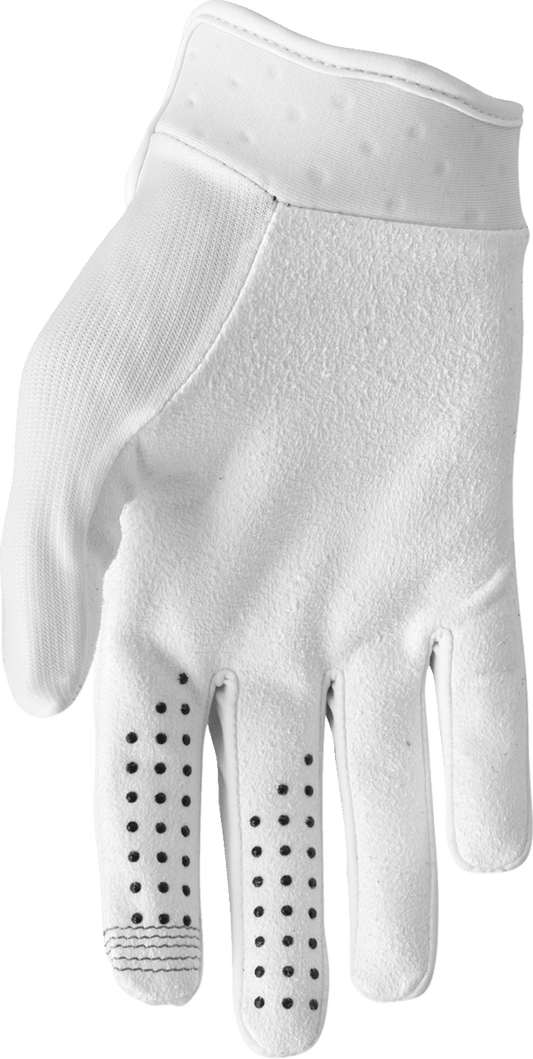THOR Launchmode XP Gloves White XL - Durable Polyester Hand with TPR Finger Coverage and Clarino Palm - Kelly Motorsports