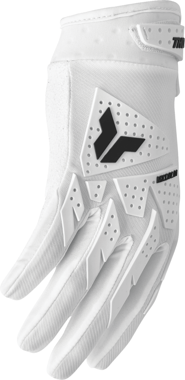 THOR Launchmode XP Gloves White XL - Durable Polyester Hand with TPR Finger Coverage and Clarino Palm - Kelly Motorsports