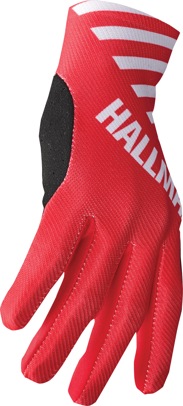 THOR Mainstay Slice Gloves 2XL - White/Red | Lightweight Motorcycle Gloves with Perforated Clarino® Palm - Kelly Motorsports