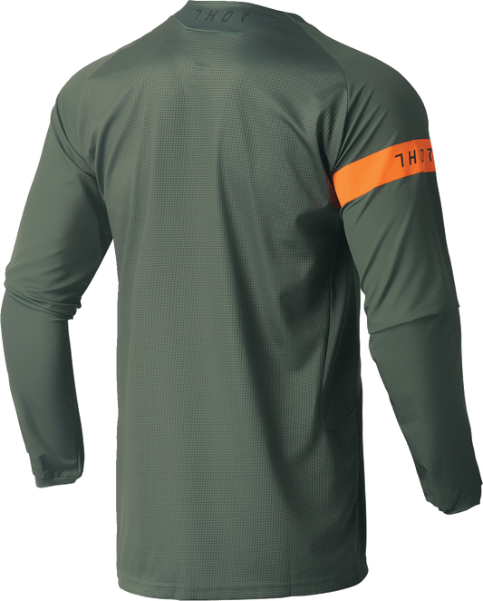 THOR Range Jersey - Army Green/Orange, Medium - Part Number 2910-7483 - Kelly Motorsports