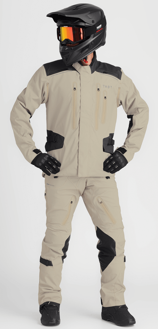 THOR Range Pants - Sand US 28 with Vented Knee and Hip Pads - Waterproof and Breathable Motorcycle Gear - Kelly Motorsports