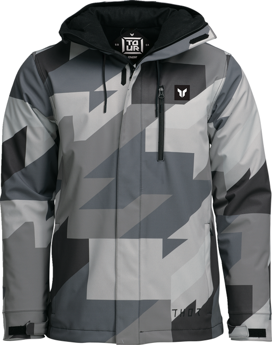 THOR Tour Jacket Brave Black/Camo 2XL - Water - Resistant Insulated Riding Outerwear - Kelly Motorsports
