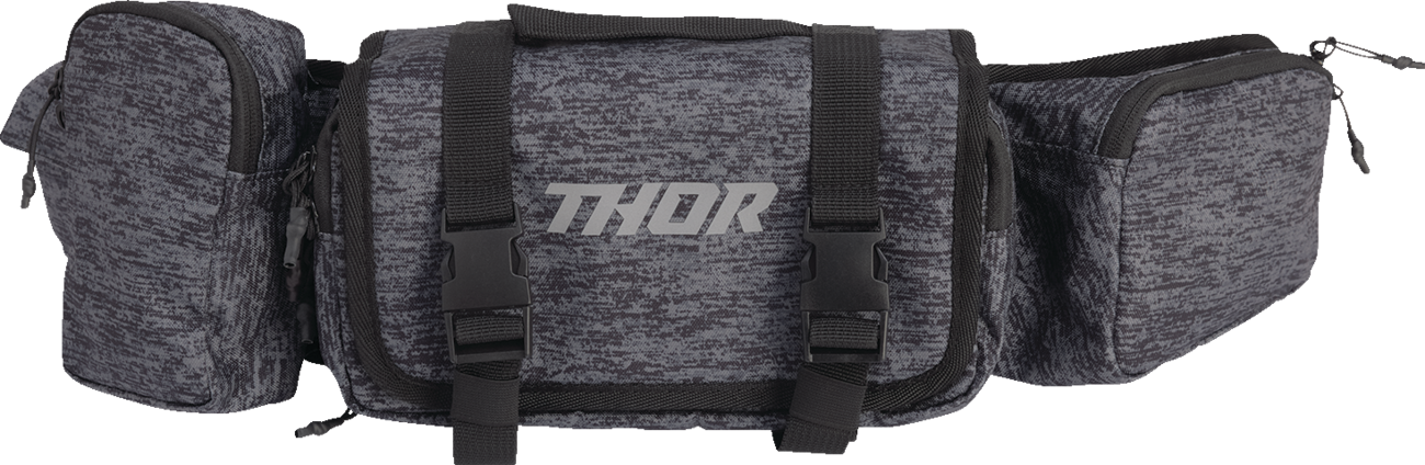 THOR Vault Pack Chrome/Heather 3510 - 0173 Motorcycle Backpack with Built - in Tool Roll and Padded Waist Belt - Kelly Motorsports