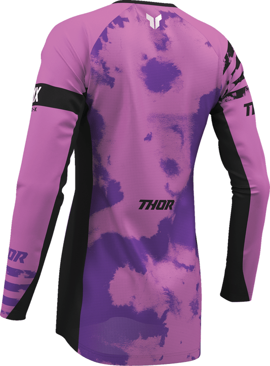 THOR Women's Launchmode Bleach Jersey - Black/Orchid, Part Number 2911-0340 - Kelly Motorsports