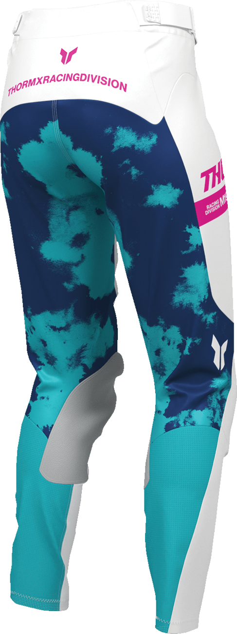 THOR Women's Launchmode Bleach Pants - White/Aqua US 13/14 (Part No. 2902-0422) - Kelly Motorsports