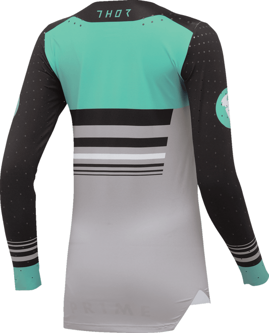 THOR Women's Prime Blaze Jersey - Black and Mint, XS - Engineered Athletic Fit with Enhanced Ventilation - Kelly Motorsports
