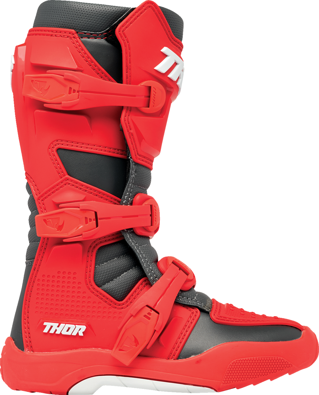 THOR Youth Blitz XR Boots - Red/Charcoal, US 3 | Part Number 3411 - 0754 - Kelly Motorsports