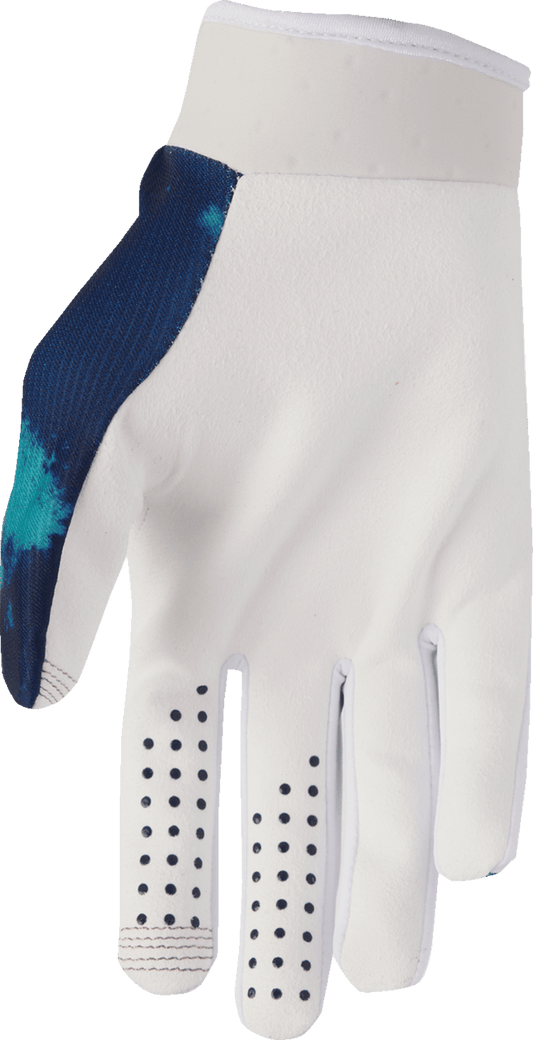 THOR Youth Launchmode Bleach Gloves - White/Aqua, Size XS - Part 3332-1913 - Kelly Motorsports