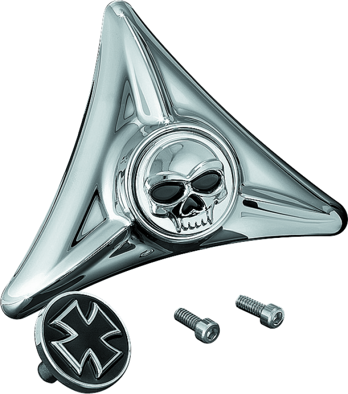 Kuryakyn License Plate Mounting Hole Covers Zombie Chrome – Fills Exposed Fender Holes and Adds Custom Touch to Harley-Davidson Models