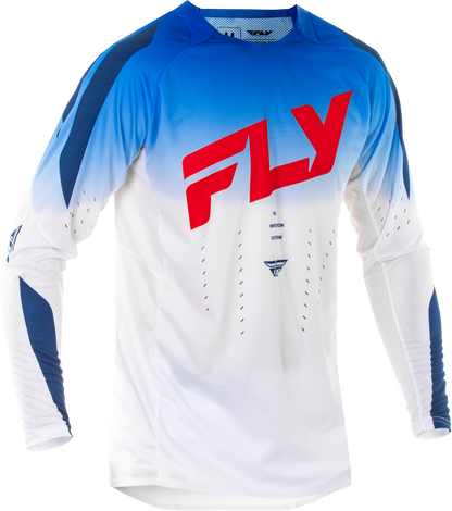 Fly Racing Evolution DST Jersey Large - Red, White & Blue Cycling Jersey with Advanced Ventilation and Ergonomic Fit