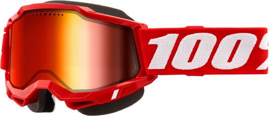 100 Percent Accuri 2 Snowmobile Goggle with Red Mirror Lens - Red Frame