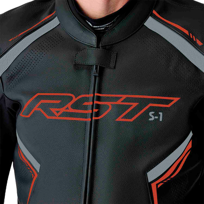 RST S1 D3o Leather Jacket Black, Gray & Red XL – Stylish Motorcycle Gear