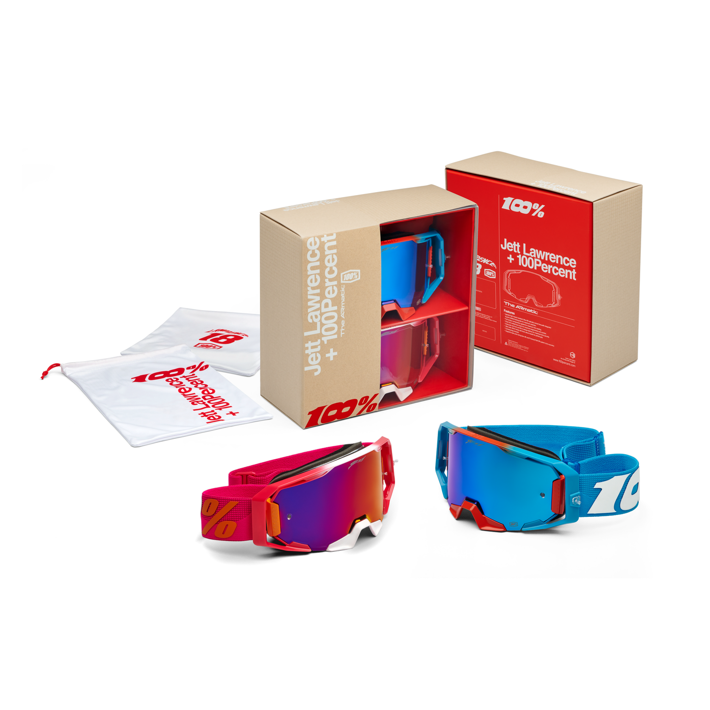 100-Percent Armatic Goggle 2-Pack Jett Lawrence Le Kit - High Impact Ultra HD Lens with Quick-Change System