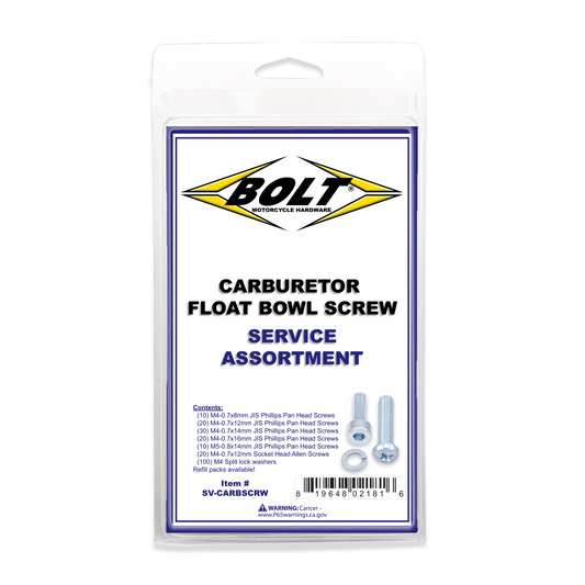 BOLT SV-CARBSCRW Carburetor Float Bowl Screws Assortment Kit – 210 Pieces