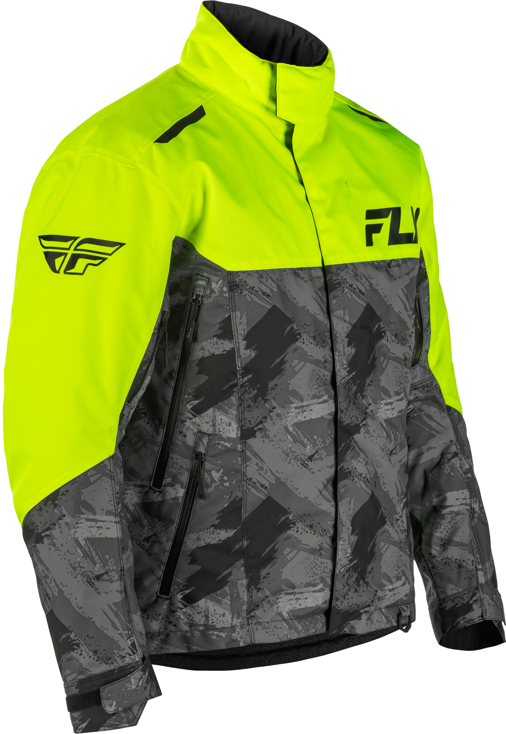 Fly Racing Youth SNX Pro Jacket Hi Vis/Black — Weatherproof Snowboard and Ski Jacket with Removable Liner