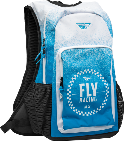 FLY Racing Jump Pack Backpack Blue/White - Versatile Moto Gear Storage