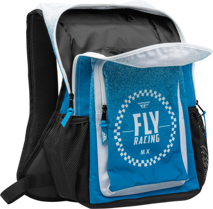 FLY Racing Jump Pack Backpack Blue/White - Versatile Moto Gear Storage