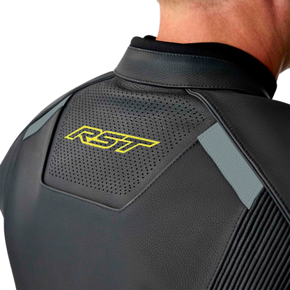 RST S1 D3o Leather Jacket Black/Grey/Fluorescent Yellow Small - Durable Motorcycle Gear