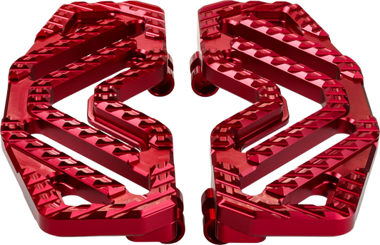 FLO MOTORSPORTS Savage Floorboards Red V-800V5R for Enhanced Motorcycle Control